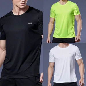 Multicolor Quick Sleeve Short Running T Sport Dry T-Shirt Shirt Sportswear - Picture 1 of 19