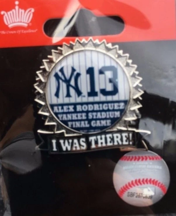 ALEX RODRIGUEZ NEW YORK YANKEES FINAL GAME RETIREMENT PIN #13 8/12 I WAS THERE - Image 1 of 1