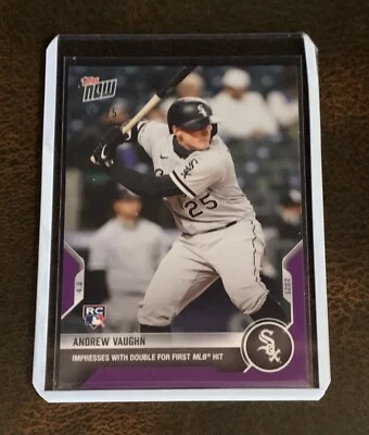 2021 TOPPS NOW #42 ANDREW VAUGHN - NUMBERED 15/25 PURPLE PARALLEL - Image 1 of 2