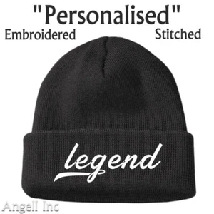 LEGEND Beanie Mütze GESCHENK GEBURTSTAG DAMEN HERREN schwarz personalisiert lustig wollig ARBEIT - Bild 1 von 2