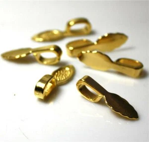 COLGANTE DE HOJA DE LUJO BAILS PEGAMENTO EN 26mm x 8mm CHAPADO EN ORO CALIDAD SUPERIOR AK10 - Imagen 1 de 5