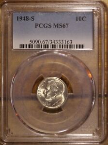 1948-S ROOSEVELT SILVER DIME PCGS MS67 34333163