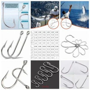 5pcs Stainless Steel Fishing Hooks Strong Saltwater Demon Big Game Fish Hooks - Picture 1 of 38