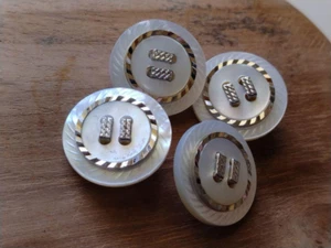 4pcs silver-colored 20mm bundle of shell buttons special vintage buttons - Picture 1 of 7