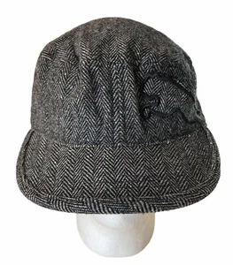 Puma Hat Black White Grey Herringbone Pattern Strapback Cap Stitched Logo OS - Picture 1 of 10
