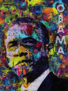 Barack Obama Poster Farbe Kunstdruck (18x24) - Bild 1 von 1