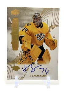 Autógrafo 2022-23 Upper Deck Premier JUUSE SAROS DORADO/25 - Nashville Predators - Imagen 1 de 2