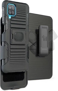 Noir Robuste Prise Étui Avec Support Bague Et Clip Ceinture pour Samsung - Photo 1 sur 11