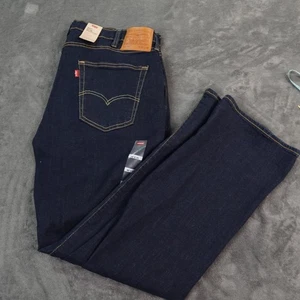 Levis 527 Jeans Mens 40x32 Blue Stretch Slim Bootcut Dark Wash Biker Cowboy - Picture 1 of 9