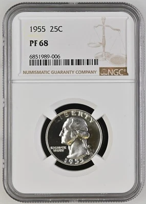 1955 Washington Quarter Dollar NGC PF68 - Image 1 of 4