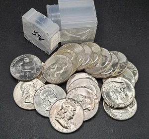 Roll of (20) 1958 Franklin Half Dollars | UNCIRCULATED - Picture 1 of 3