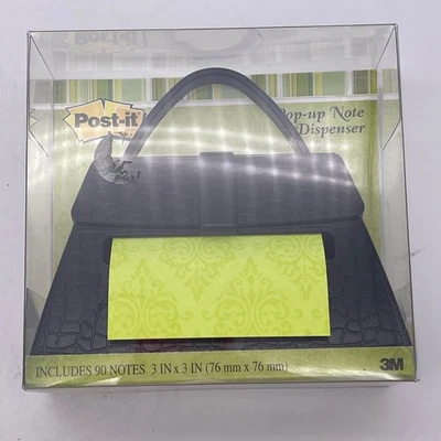 Post-it Pop Up Note Dispenser BLACK Purse Pocketbook Handbag for 3" x 3" pads N - Image 1 of 3