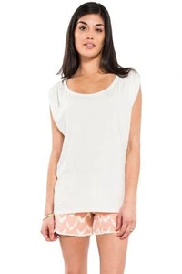 Mackage Sleeveless Tank with Plunging Neck Line in Off White WSJR-T082 NEW Silk - Picture 1 of 10