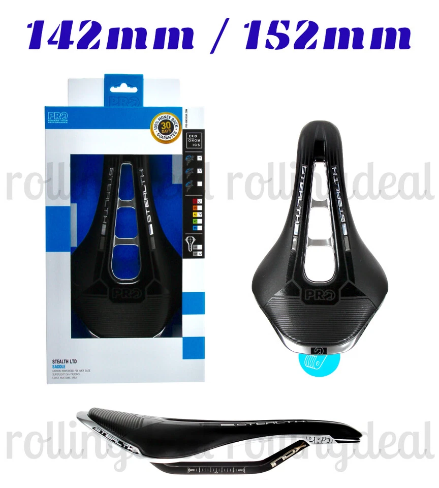 Sillín PRO Stealth LTD negro/cromo 142 mm o 152 mm nuevo en caja 1 pieza Foto 1 de 1