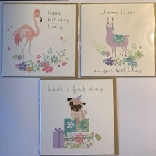 birthday cards 3 Pack By Cutie Crew .Special Offer £3.99  rrp£2.49each (N3)
