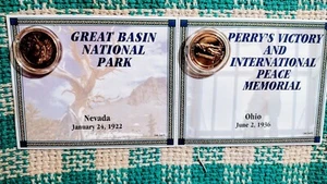 LOT OF # 2 GOLD PLATED STATEHOOD QUARTERS NEVADA / OHIO NATIONAL PARKS - Picture 1 of 14