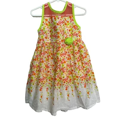 Vestido de Verano Penelope Mack LTD Tela Punto Suizo Estampado Floral Niña Talla 4T Foto 1 de 4