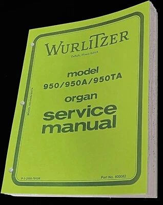 Manual de Servicio Órgano Wurlitzer Modelo 950/950A/950TA Foto 1 de 4