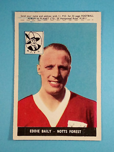 1958-59 A&BC Chewing Gum Eddie Baily Nottm Forrest #1 VG-EX ⚽