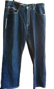 Eight 732 8732 Mens Denim Jeans Colorful Thick Stitch Size 42x34 Hip Hop Urban - Picture 1 of 12