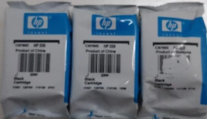 HP 338, Original Black, Lot of 3 Cartridges, C8765E, OVP 2570, 6210, no OVP - Afbeelding 1 van 5