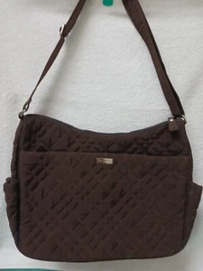 Vera Bradley Diaper Bag Tote Espresso Brown Microfiber NWOT Excellent - Picture 1 of 24