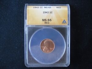 1942 Lincoln wheat cent MS 65 RED