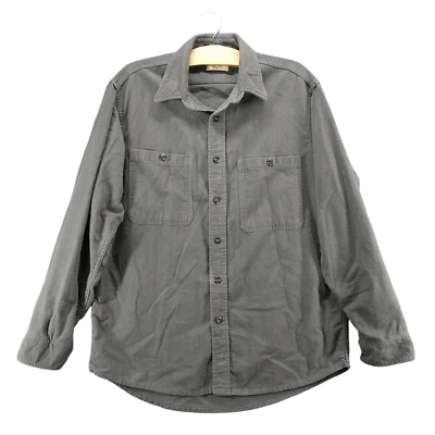 Camisa Fieldmaster Para Hombre Franela Abotonada Gris Grande Manga Larga Bolsillos en el Pecho Foto 1 de 4