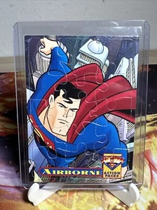 1996 Skybox DC Superman Action Packs Puzzle Card PZ4 Airborne - Picture 1 of 2