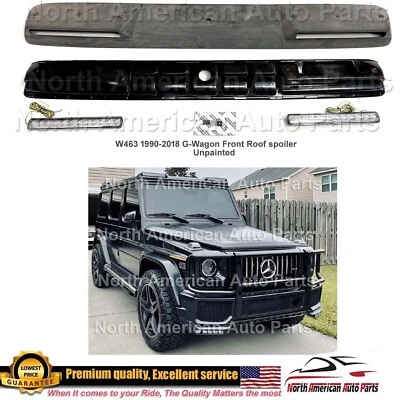 G63 Front Roof Spoiler Led W463 1990-2018 G500 G550 BB Unpainted Wing - Image 1 of 4