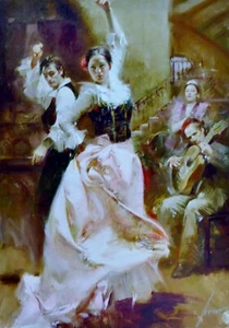 PINO Daeni "Dancing in Barcelona" HAND SIGNED on Canvas Limited Edition - Picture 1 of 5