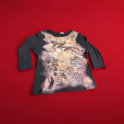 Camiseta Y2K Vintage Estrás Gran Cañón Recuerdo Escénico Manga Larga Gráfico XL Foto 1 de 4