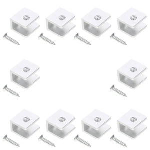 10 Pcs Shelf Clips Shower Clamp Glass Sandwich Panel Bracket Supports - Picture 1 of 12