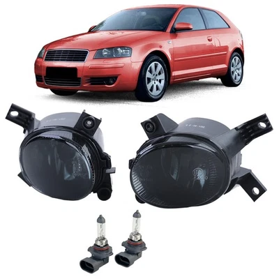 Klarglas Nebelscheinwerfer Set Schwarz Smoke für Audi A3 8P1 8P7  A4 B7 8E B6 8H - Bild 1 von 4