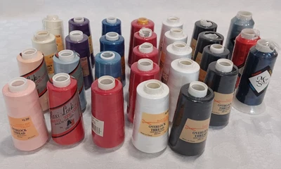 LOT OF SERGER THREAD OVERLOCK MAXI LOCK MEGA SHEEN 3,000 YDS. EACH 29 SPOOLS NOS - Image 1 of 4