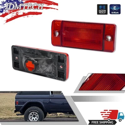 Fit For 1970-1972 Ford F-100 F-250 F-350 Pickup Rear Marker Lights Lens Housings - Image 1 of 4