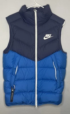 Nike Down Fill Windrunner Puffer Vest Blue/White Size S - Image 1 of 4