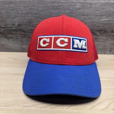 Gorra CCM Snap Back roja azul malla camionero hockey logotipo de la NHL para hombre talla única Foto 1 de 4