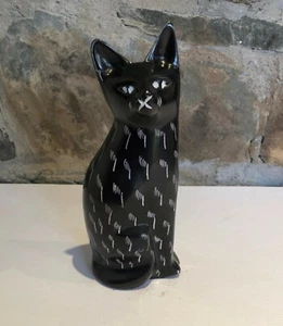 Soapstone Black Sitting Cat (6 inch) - Picture 1 of 3