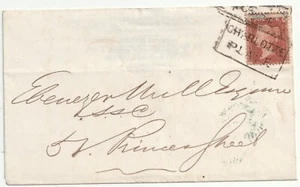 1857 CHARLOTTE PLACE LOCAL CANCELLATION EDINBURGH ADVERTISING ENV CABINET MAKERS - Picture 1 of 3