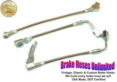 REAR DISC STAINLESS BRAKE HOSE SET Ford Granada 1975 1976 1977 1978 1979 1980 - Image 1 of 2