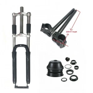 26'' Black Bicycle Fork Suspension, 1 1/8" Headset & Bike CNC 29mm Handle Bar - Picture 1 of 12