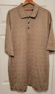 Men's Tall 2XT Polo Collared Shirt AXIS Short Sleeve Beige preowned
