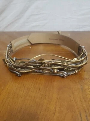 Ginnie Johansen Belt Multistrand Bronze Gold Rope Beads Adjustable Boho Art 35” - Image 1 of 4