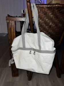 Cute Gorilla on this Kipling Nylon Weekender Duffel , Cream with Grey Straps - Picture 1 of 5