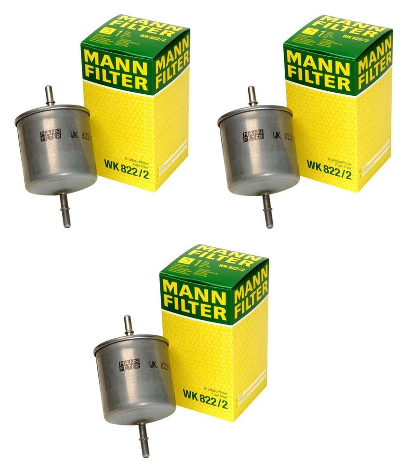Set of 3 Fuel Filters Mann WK 822/2 For For Volvo C30 C70 S40 S60 S80 V70 - Image 1 of 1