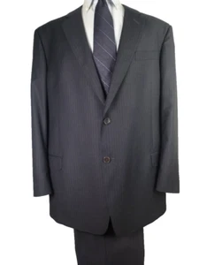 Armani Collezioni Suit 58L/48L W41 G Line Italy Gray Stripes - Picture 1 of 11