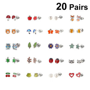  20 Pairs Women’s Earrings Kids Dangle Children Korean Version