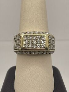 Vintage 10K Yellow Gold Diamond Ring Size 9 | 1.0 tcw | 8.8g | 5.65 dwt |