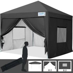 Quictent 10'X10' Heavy Duty EZ Pop Up Party Tent Patio Gazebo Canopy W/ Sidewall - Picture 1 of 7